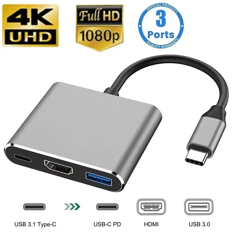 USB C Hub 8In1 7In2 7In1 Type C 3.1 to 4K HDMI Adapter with RJ45 SD/TF Card Reader PD Fast Charge for Macbook Notebook Laptop