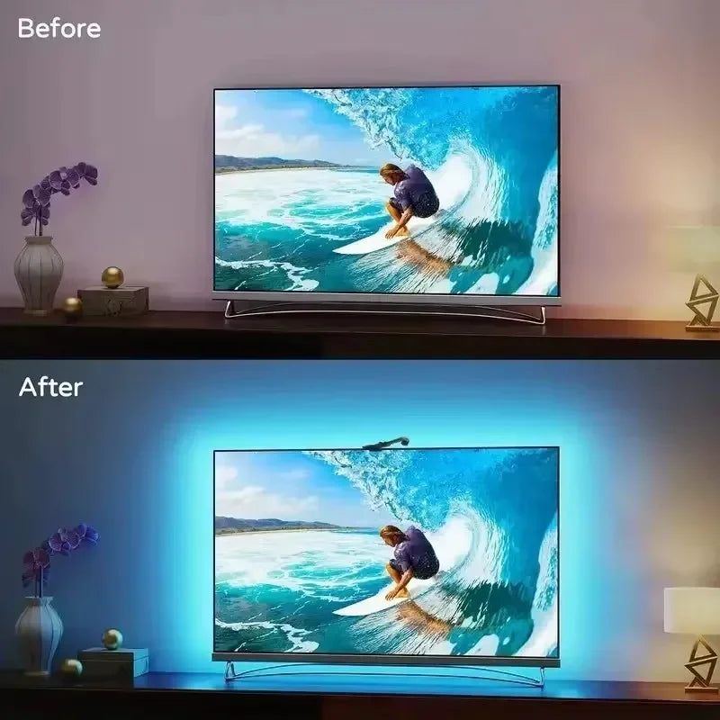 Ambilight Tv Kit Led Tv Backlight Sync to Screen 3.8M 5M Rgbic Smart Night Led Strip Light Tv Camera 5V Usb Gamer Room Rgb Tape
