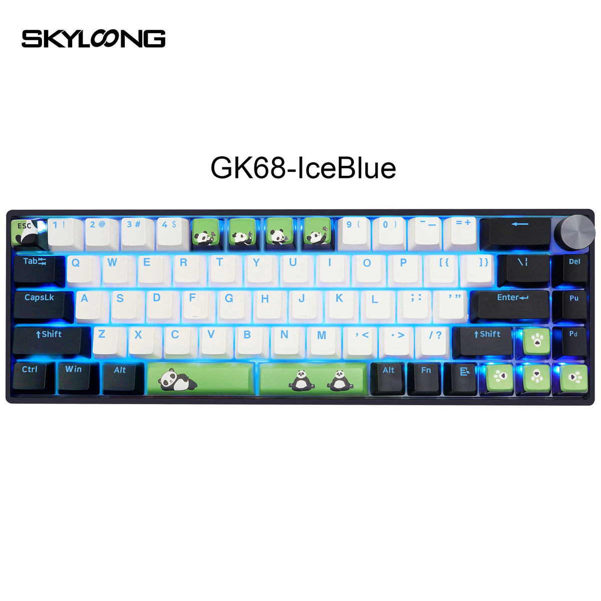 QMK/VIA Mechanical Keyboard GK21/68/75/87 TKL Bundle Sales PBT Panda Keycaps Hot-Swappable USB-C Wired Gamer Keyboard