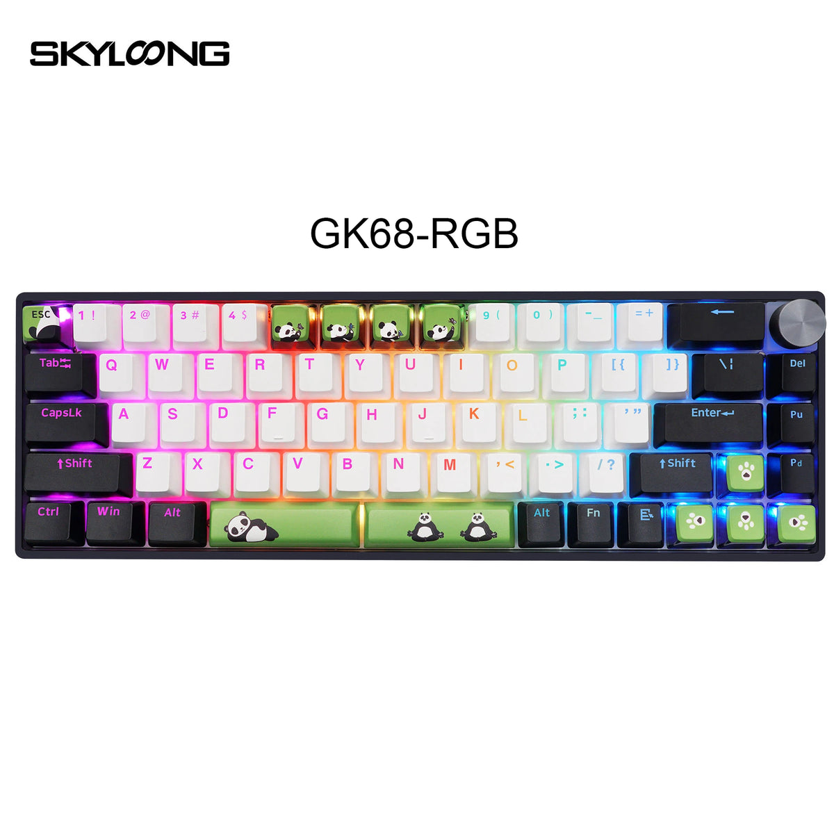 QMK/VIA Mechanical Keyboard GK21/68/75/87 TKL Bundle Sales PBT Panda Keycaps Hot-Swappable USB-C Wired Gamer Keyboard