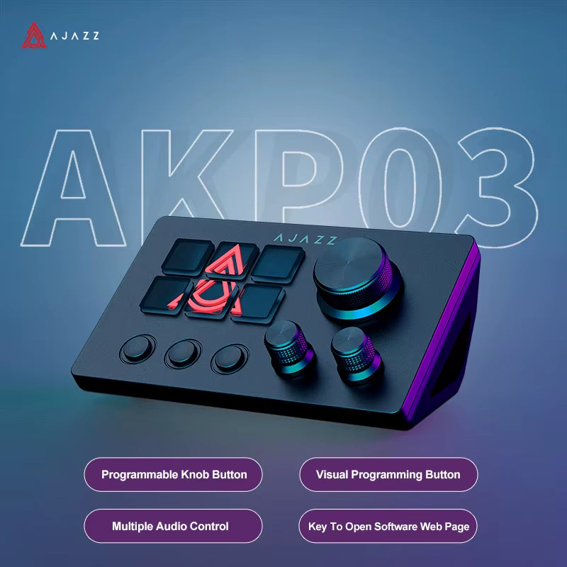 AKP153E/AKP03E Multifunctional Console Panel Desktop Assistente 15 Macro Keys Trigger Actions Custom Mini Keyboard