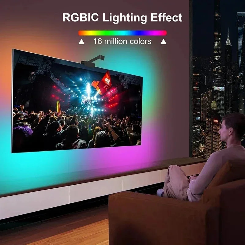 Ambilight Tv Kit Led Tv Backlight Sync to Screen 3.8M 5M Rgbic Smart Night Led Strip Light Tv Camera 5V Usb Gamer Room Rgb Tape