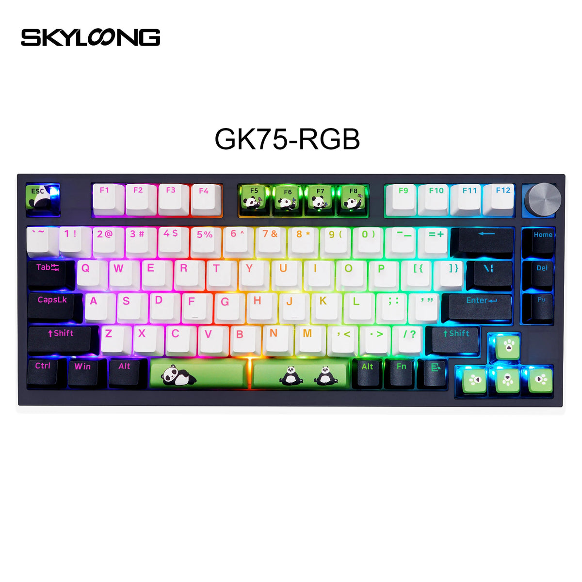 QMK/VIA Mechanical Keyboard GK21/68/75/87 TKL Bundle Sales PBT Panda Keycaps Hot-Swappable USB-C Wired Gamer Keyboard
