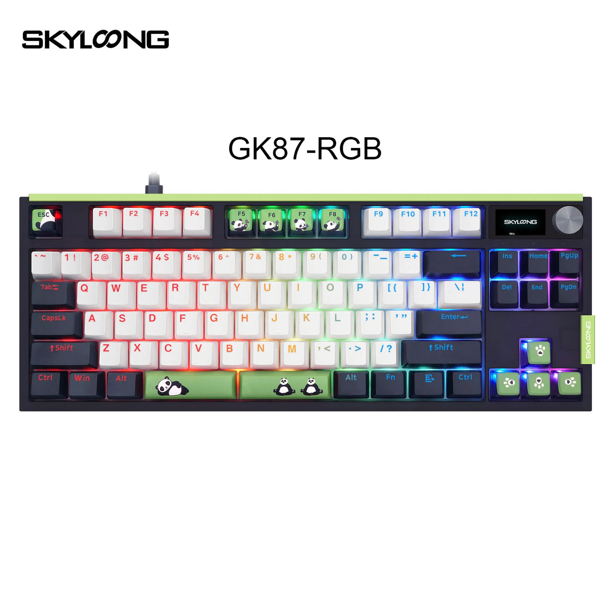 QMK/VIA Mechanical Keyboard GK21/68/75/87 TKL Bundle Sales PBT Panda Keycaps Hot-Swappable USB-C Wired Gamer Keyboard
