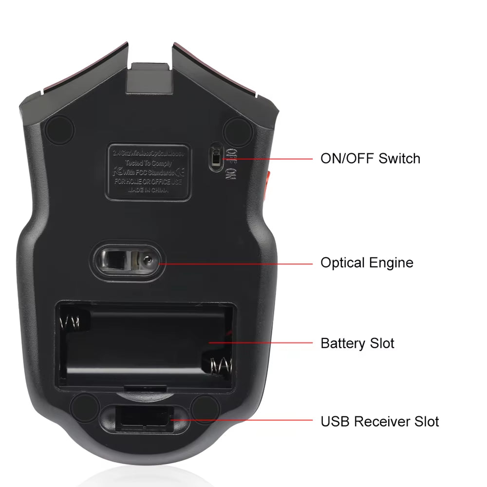 2.4Ghz Wireless Mouse Ergonomic Gaming Mouse 6D Gamer 1600DPI 6 Buttons Optical Mice for Computer Laptop Accessories Mouse Gamer