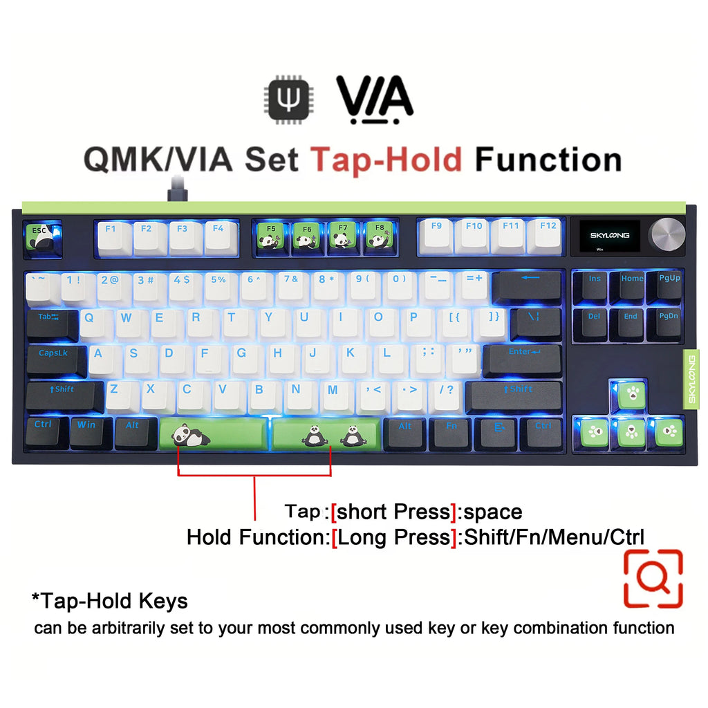 QMK/VIA Mechanical Keyboard GK21/68/75/87 TKL Bundle Sales PBT Panda Keycaps Hot-Swappable USB-C Wired Gamer Keyboard