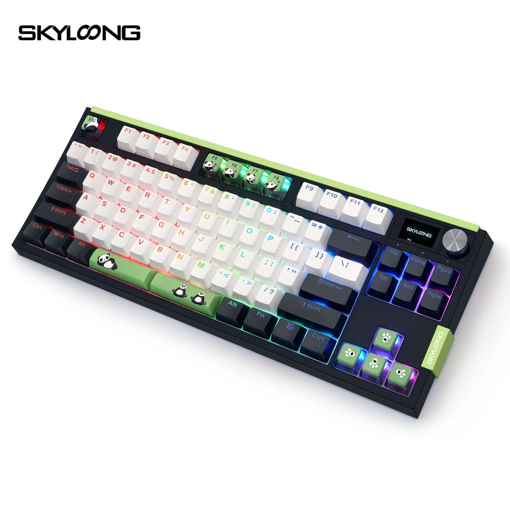 QMK/VIA Mechanical Keyboard GK21/68/75/87 TKL Bundle Sales PBT Panda Keycaps Hot-Swappable USB-C Wired Gamer Keyboard