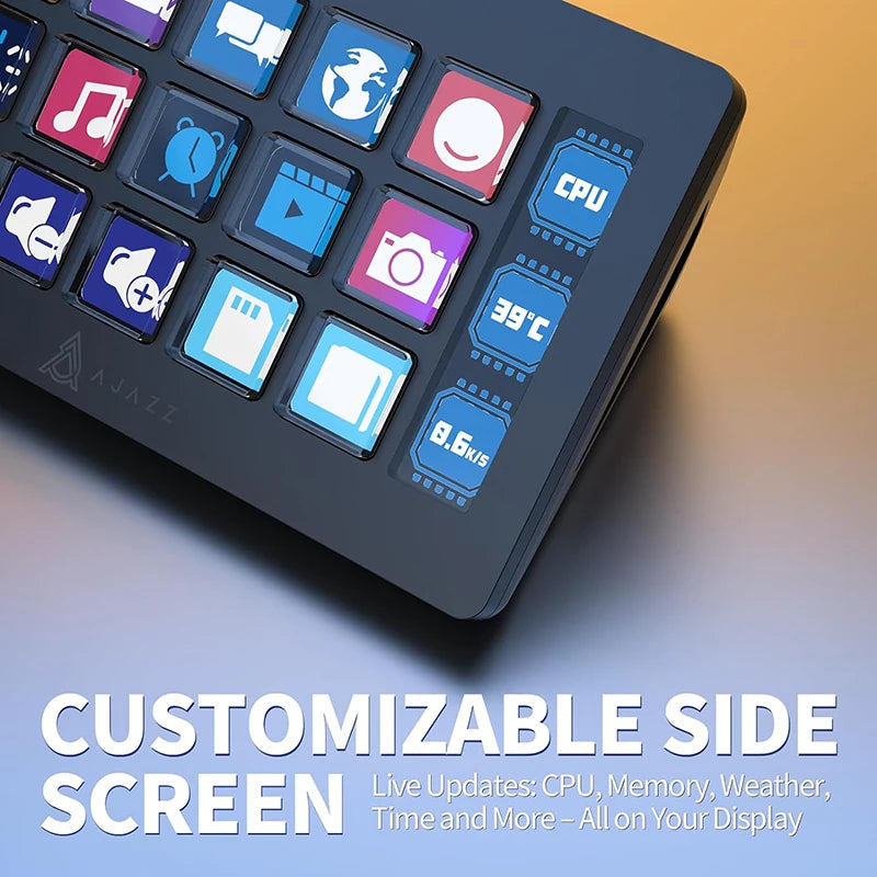 AKP153E/AKP03E Multifunctional Console Panel Desktop Assistente 15 Macro Keys Trigger Actions Custom Mini Keyboard