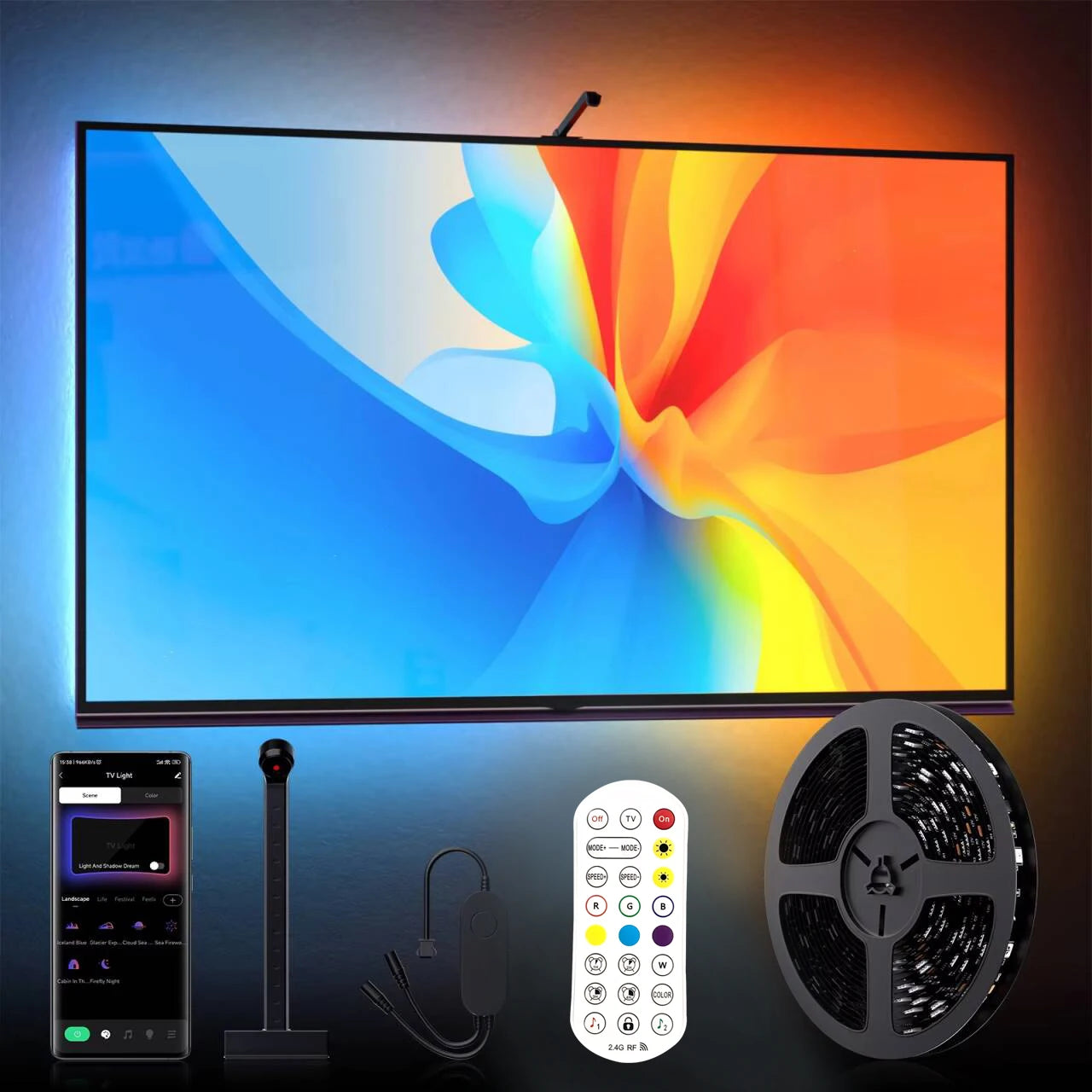 Ambilight Tv Kit Led Tv Backlight Sync to Screen 3.8M 5M Rgbic Smart Night Led Strip Light Tv Camera 5V Usb Gamer Room Rgb Tape